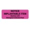 Nevs Label, "Notice Implantable Item" 1" x 2-15/16" Flr Pink w/Black CS-7187 - alternate 1